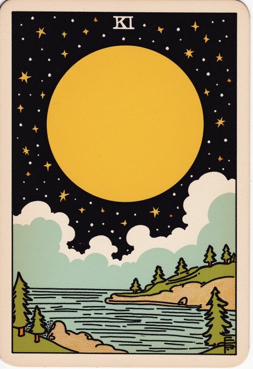 carte de lune avec esthétique anime Tarot Card Genrator