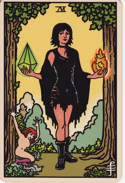 Create a deck that is inspired by themes of Gaia, Lightwork, and Alternative punk witches 