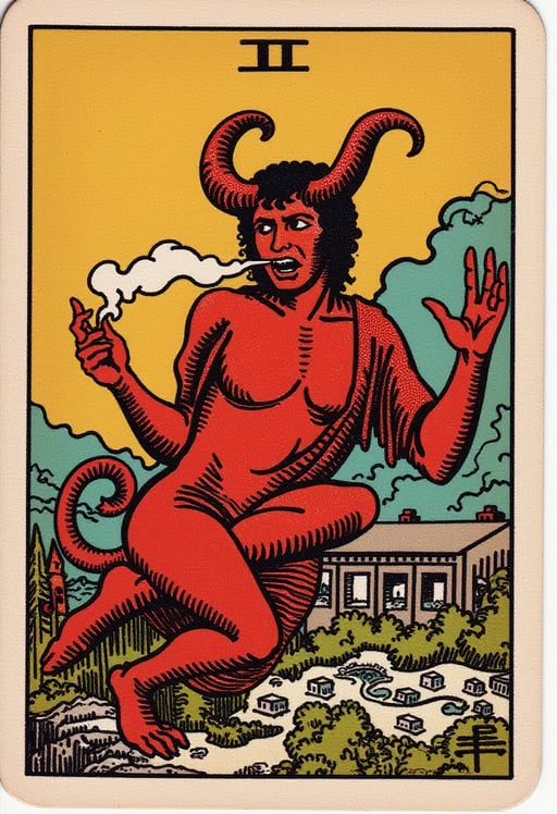 DIABLE FUMEUR DE MARIJUANA Tarot Card Genrator